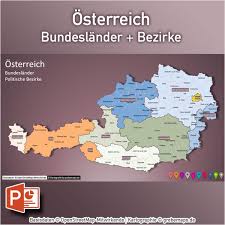 Die hauptstadt von österreich ist wien. Powerpoint Karte Osterreich Austria Bundeslander Bezirke Grebemaps B2b Kartenshop