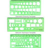 11PCS Geometric Drawing Templates | Plastic Clear Green Ruler Stencils For  Architecture & Design