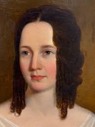 Large Georgian English Oil Painting Portrait Lady Sara Losh (1785-1853)