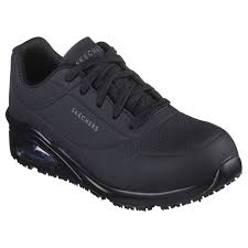 Skechers Work Shoes: Men's 108101 BLK Black Composite Toe Uno Slip  Resistant Deloney EH Work Shoe