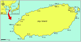 Jeju island is a quick 1 hour 10 minute flight from seoul, or a 50 minute flight from busan. Map Of 23 Collection Sites Along The Coast Of Jeju Island In Korea The Download Scientific Diagram