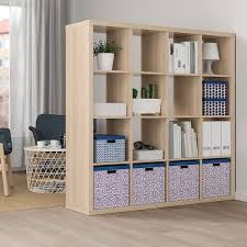 Tjena Storage Box With Lid Blue Lilac Patterned Ikea In 2020 Storage Boxes With Lids Kallax Shelving Unit Ikea