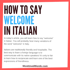 How To Say Welcome In Italian Introductionary Greetings In Italy In 2020 Sayings Italian Words Words