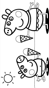 Peppa en george leren zwemmen net als kelly en karel konijn. Peppa Big Kleurplaat Printen