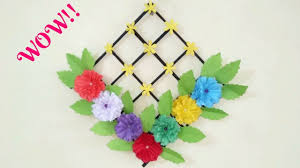 Make decorative flowers, tutorials to make paper flowers, burlap, fabric, felt. Diy Simple Home Decor Paper Craft Hanging Flowers Handmade Wall Decoration Ideas