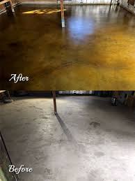 Stained Concrete Garage Floor Honed To Expose Aggregate Waterproofed With Creto Dps Stained Wit Concrete Stained Floors Stained Concrete Exterior Wood Stain