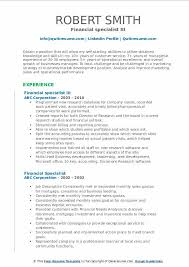 Accountant resume tips and ideas. Financial Specialist Resume Samples Qwikresume