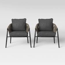Casson 2pk Patio Club Chair Gray Project 62 Target Lounge Chair Outdoor Outdoor Chair Set Gray Patio Furniture