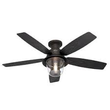 Add an instant upgrade to your home's look and improve air circulation by installing a ceiling fan. Shop Hunter Allegheny 52 In New Bronze Outdoor Flush Mount Ceiling Fan With Light Kit At Lowe S Rustic Ceiling Fan Ceiling Fan Ceiling Fan With Light