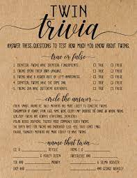 Well, what do you know? Twin Trivia Baby Shower Game Twin Trivia Etsy Twin Girls Baby Shower Boy Baby Shower Games Twin Boys Baby Shower