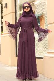 Nayla Collection Volan Kollu Murdum Tesettur Elbise 1340mu Tesetturisland Com Elbise Basortusu Modasi Moda Kiyafetler