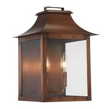 Installing a copper gas lantern. Acclaim Lighting Manchester Collection 2 Light Copper Patina Outdoor Wall Lantern Sconce 8414cp The Home Depot