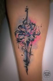 This geometric watercolor flower tattoo. Watercolour Geometric Flower Naohoa