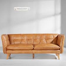 Ledersofa In Braun Markus Braun Naturfarben Leder Holz 211 79 91cm Momax Modern Living Ledersofa Sofa Leder Sofa Billig