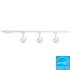 Hampton Bay 39 37 In 3 Light White Dimmable Led Track Lighting Kit 16033kit1 Wh The Home Depot Led Track Lighting Track Lighting Kits Track Lighting