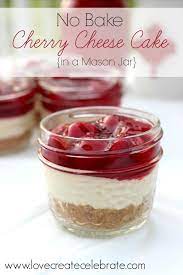No Bake Cherry Cheese Cake For Canada Day Love Create Celebrate Mason Jar Desserts Desserts Dessert In A Jar