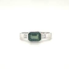 Sapphire and Diamond Ring | White Gold Engagement Ring | M&M ...