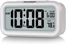 221 results for battery operated digital alarm clock. Amazon Com Peakeep Smart Night Light Digital Alarm Clock With Indoor Temperature Battery Operated Desk Small Clock White Electronics