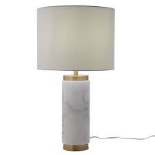 Modrn Glam Cylinder Marble Table Lamp Walmart Com Table Lamp Marble Table Lamp Marble Table