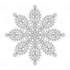 Abstract Mandala Or Whimsical Snowflake Line Art Design Or Coloring Mandala Coloring Pages Mandala Coloring Line Art Design