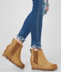 Sorel joan of arctic camel brown wedge ii cozy boots. Sorel Joan Of Arctic Leather Wedge Boot Women S Shoes In Camel Brown Buckle