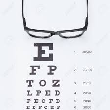 Eyesight Test Chart With Glasses Studio Shot