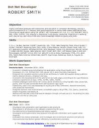dot net developer resume samples