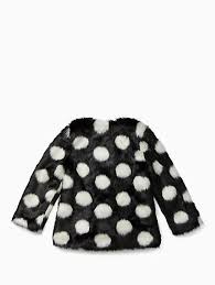 Black And White Polka Dot Fur Coat Kate Spade Toddler Polka Dot Faux Fur Coat Black White Polka Dot Size 6 Faux Fur Coat Girl Coat Polka Dots