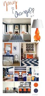 Splashes Of Navy Orange Living Room Orange Blue And Orange Living Room Coastal Living Rooms