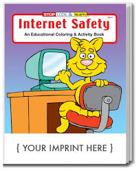 Students can either color the clipart on the page or illustrate one of the safety rules on the blank page. Internet Safety Coloring Book