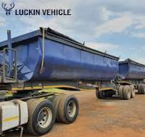 Factory Directly Sale New or Used 2axle 40tons Double Box Interlink Side  Tipper Semi Trailer Superlink Dump Trailer for Sale