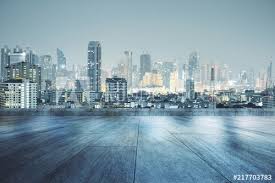 Images & pictures of cities wallpaper download 21622 photos. Rooftop With Night City Wallpaper Stock Photo Adobe Stock