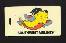 Vintage Luggage Tag Southwest Airlines Tj Luv 1970 S Vintage Luggage Tags Vintage Luggage Southwest Airlines
