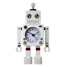 wall clocks watches briscoes robot alarm clock white 19 6cm vintage alarm clocks retro home decor clock
