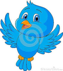 Flying Bird Of Paradise Drawing Cute Blue Bird Cartoon By Tigatelu Via Dreamstime Blue Bird Bird Drawings Birds For Kids