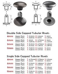 Tubular Rivets Double Single Side Size Chart Grommet Mart