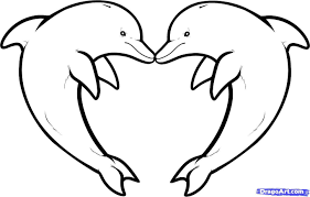 Drawings Of Easy Hearts Cliparts Co Dolphin Coloring Pages Heart Coloring Pages Dolphin Drawing