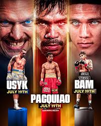July 19th is stacking up to be an INSANE fight day 🔥 ▫️ Manny Pacquiao vs  Mario Barrios ▫️ Oleksandr Usyk vs Daniel Dubois 2 ▫️ Sebastian Fundora vs  Tim Tszyu 2