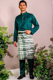 Baju melayu slimfit dusty pink. Set Couple Ratu Emerald Green Habibi