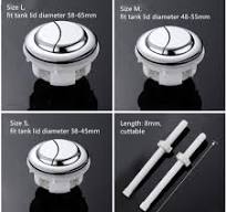 Toilet Flush Button Electroplated Dual Push Buttons for Water Tank Standard  Screw thread: 58mm 2Packs