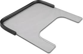 3/8'' Polycarbonate Wheelchair Tray with Rubber Rim X-Wide Size with  Included Tray Mounting Straps
