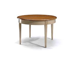 Pm132_120_5als table ronde camille, 4 pieds sabres réalisée en merisier massif de style louis philippe + 5 allonges de 40 cm diamètre 120. Table Ronde Avec Allonges En Merisier Fabrication Francaise Meubles Favaro