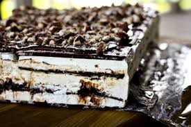 Then prepare the cake according to the box directions but omit the water and oil. Twix Ice Cream Sandwich Cake
