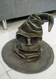 Diy Sorting Hat From Harry Potter Made Using A Cheap Witches Hat From A Party Store And Lots Of Courage Sorting Hat Witch Hat Harry Potter Witch