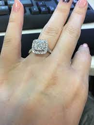 Cushion Shaped Diamond Cluster Engagement Ring My Dream Ring Still Can T Believe Its Dream Engagement Rings Womens Engagement Rings Wedding Rings Engagement