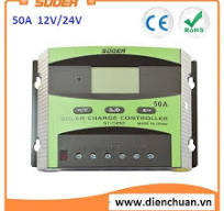 Bộ điều khiển sạc pin năng lượng mặt trời 50A 12V-24V SUOER ST-C1250