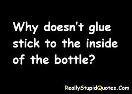 Why Doesn T Glue Stick To The Inside Of The Bottle Http Www Reallystupidquotes Com Stupid Quotes Quotes Stupid