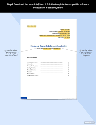 Click here to download looking for printing and mailing services? Rewards And Recognition Policy Template Free Pdf Word Apple Pages Google Docs Reward And Recognition Policy Template Templates