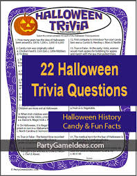 Free printable quiz questions and answers with general knowledge trivia for . 22 Halloween Trivia Questions Printable Game