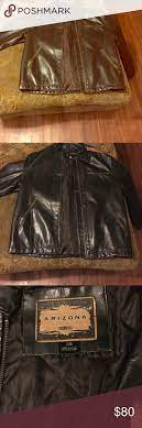 Large Black Arizona Leather Jacket Genuine Leather Arizona Jean Company Jacket Arizona Jean Company Jackets Coats Leather Jacket Clothes Design Leather